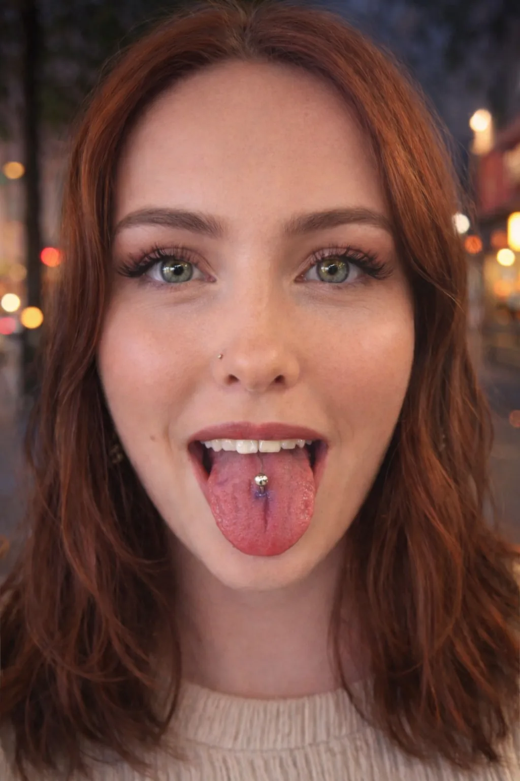 Smiley titane Piercing smiley femme titane Paris Showtime Tattoo