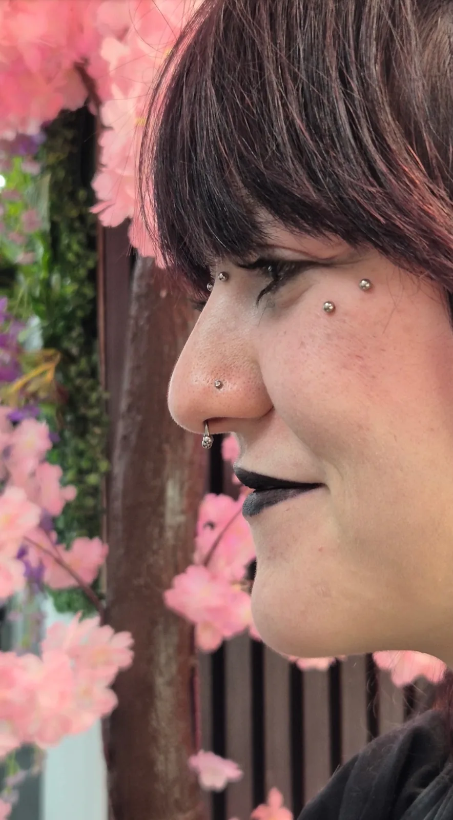 Bridge & piercings nez Piercing bridge nostril septum cerisier Paris – Showtime Tattoo