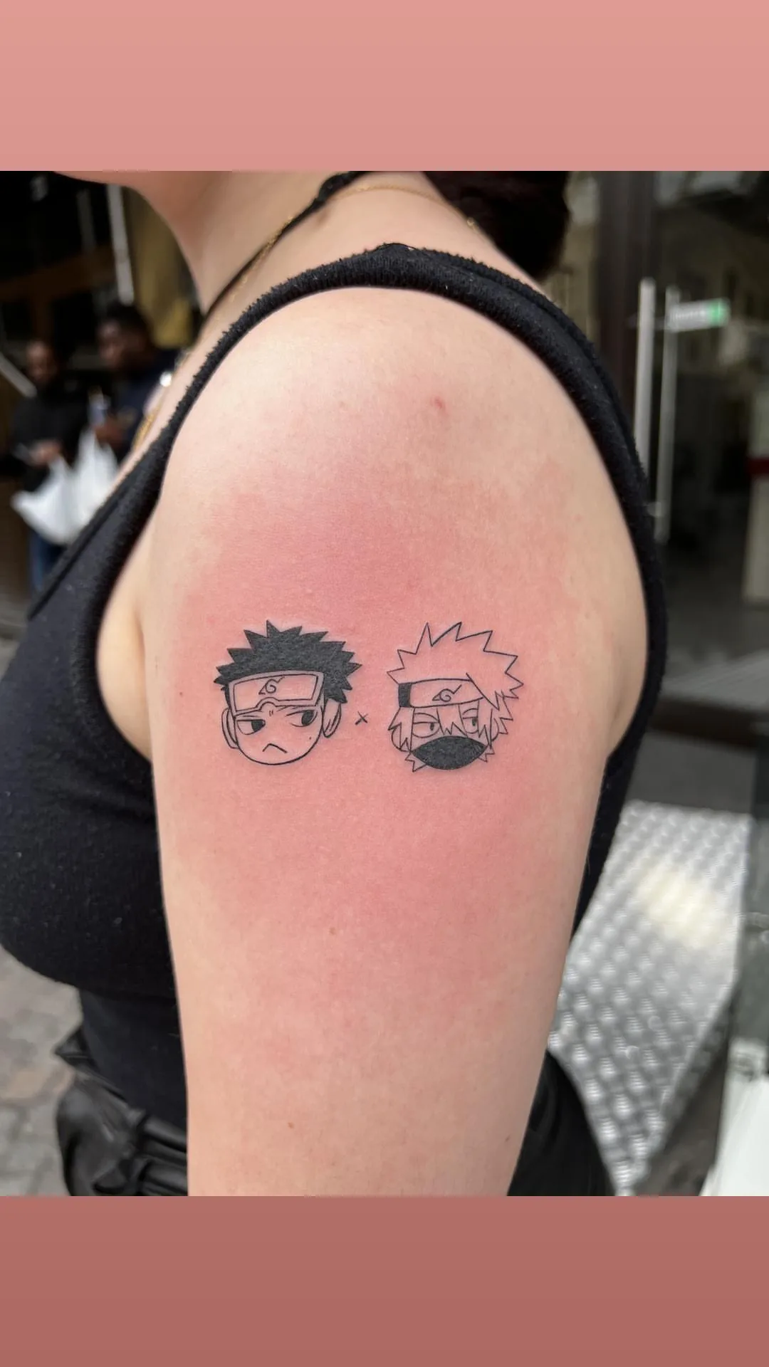 Men's anime Kakashi Obito fineline shoulder tattoo Paris – Showtime Tattoo