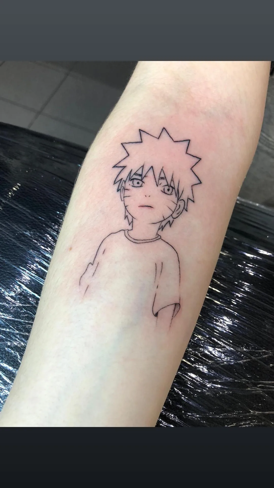 Men's anime Naruto fineline forearm tattoo Paris – Showtime Tattoo