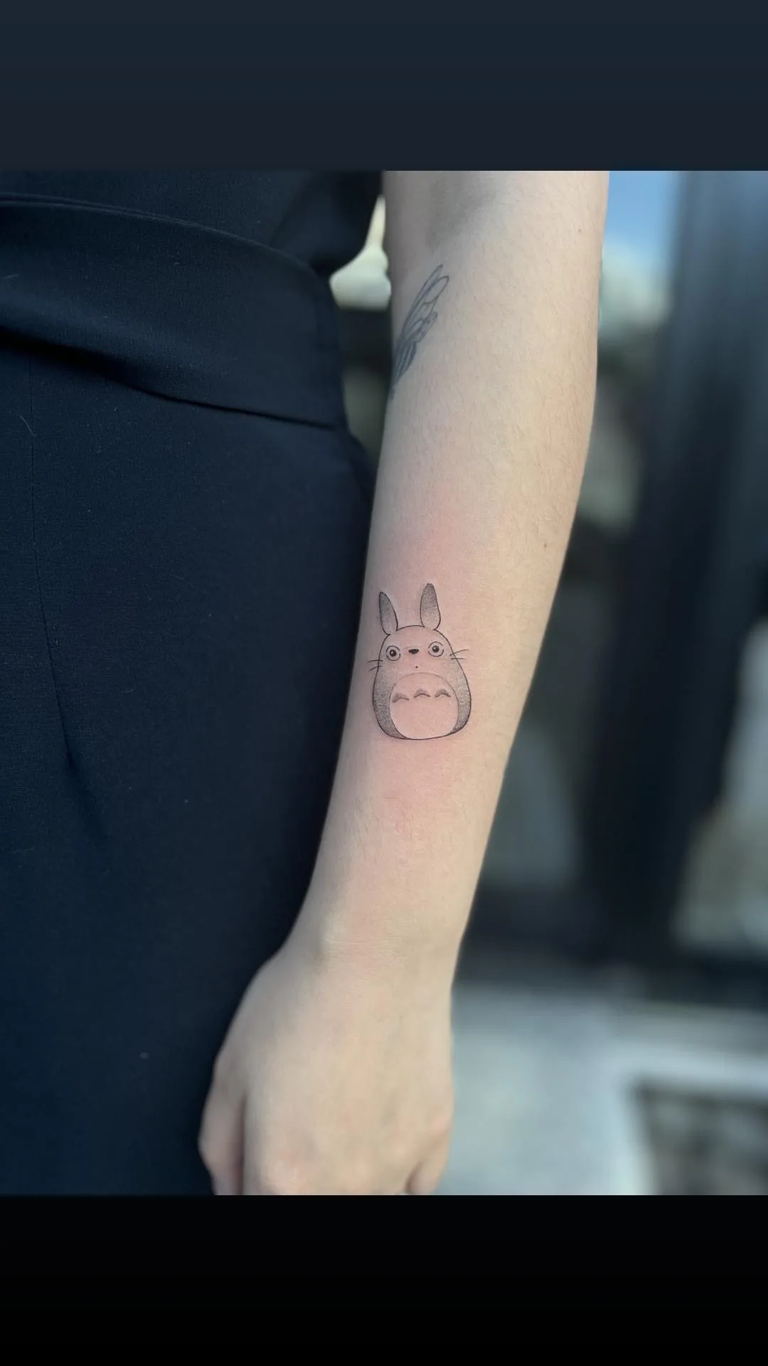 Totoro Minimalist Totoro anime arm tattoo Paris – Showtime Tattoo