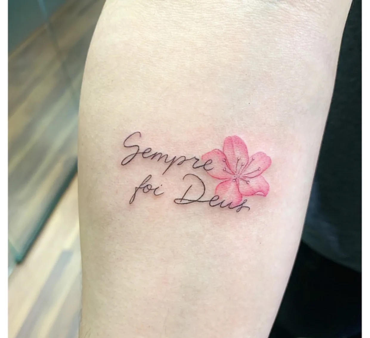 Lettering flower rose Women's lettering flower rose fineline tattoo Paris – Showtime Tattoo